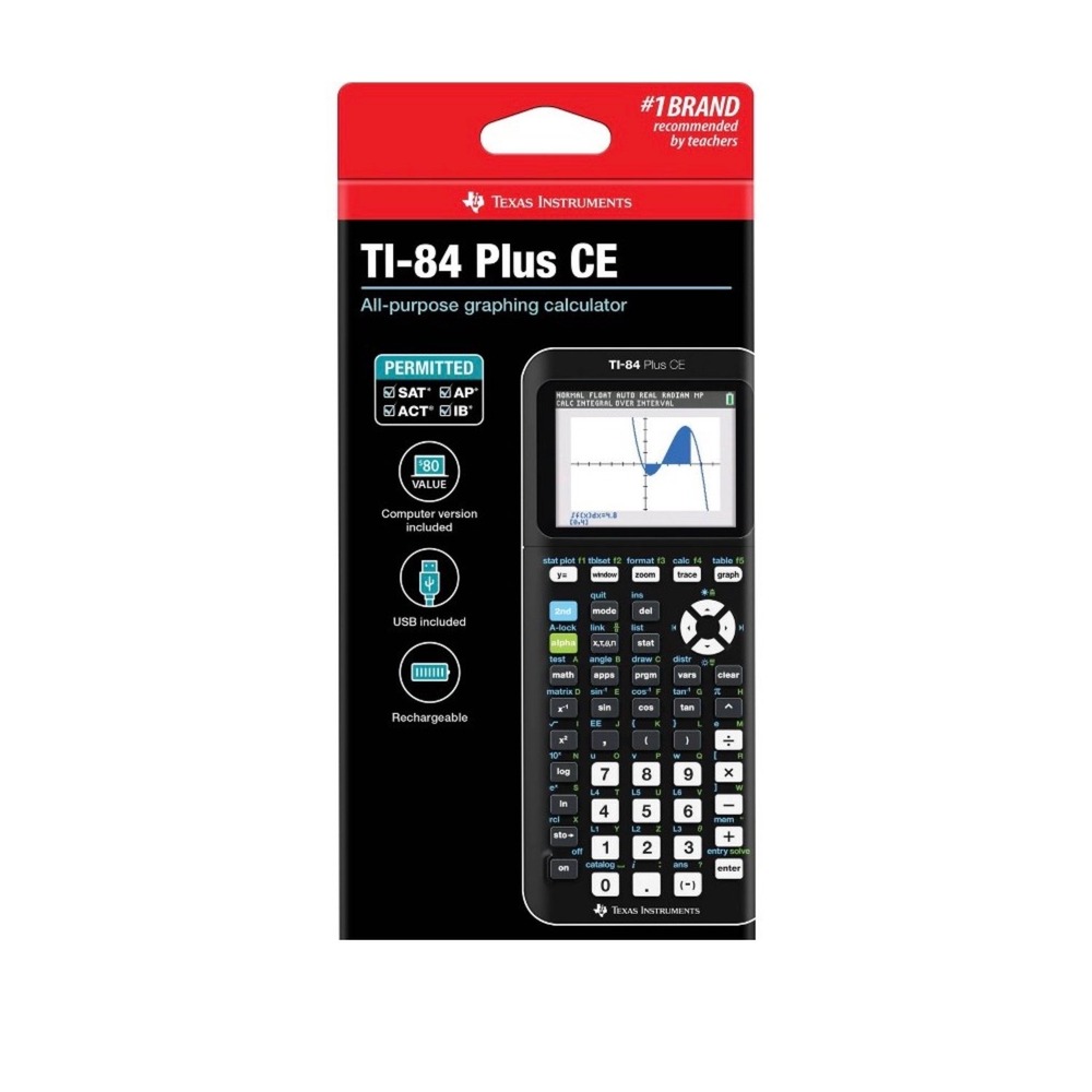 Texas Instruments TI-84 Plus CE Graphing Calculator Black Rechargeable New